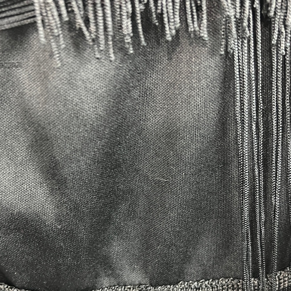 VINTAGE Black FringeTop with Sequin Detail. Perfect holiday top! - Picture 7 of 10